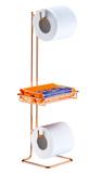 Suporte Para Papel Higiênico De Chão Duplo C/ Pt Objeto - Rosé Gold - FT1182RG - Future