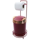 Suporte Para Papel Higiênico Vermelho Lixeira Basculante Cobre - Wp connect