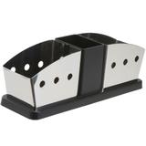Suporte para Sachês Parma em Aço Inox c/ detalhes em ABS - Perfeito p/ organizar sachês de açúcar, adoçante e mexedores. - Brinox