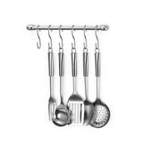 Suporte Para Talheres Utensílios Cromado 1 Barra 6 Ganchos - Arthi