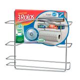 Suporte para Três Rolos Cromado com Ventosa 24X20 cm - Cardosoutl