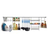 Suporte para Utensílios Cook Home 1 Master Cozinha Aço Cromado Escorredor Porta Tempero Duplo Rolos Arthi 1401