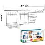 Suporte para Utensílios Cook Home 10 10 Peças Aço Cromado Escorredor Tempero Rolos Gancho para Arthi 1410