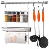 Suporte para Utensílios Cook Home 17 12 Peças Aço Cromado Condimentos Ganchos Arthi 1417