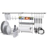 Suporte para utensílios na parede com escorredor cook home 9 11 peças - Arthi