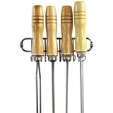 Suporte Porta 11 Espetos Parede Utensílios de Churrasco - Cromado - Wp connect