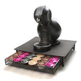 Suporte porta capsula com gaveta e base para cafeteira universal 36 capsulas dolce gusto nespresso - Faça resolva