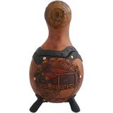 Suporte Porta Erva Mate Artesanal De Porongo Decorativo Coqueiro - Artesanato