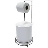 Suporte Porta Papel Higiênico Ônix Lixeira 5 Litros Banheiro - Wp connect