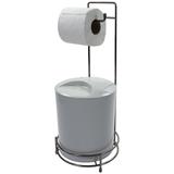 Suporte Porta Papel Higiênico Ônix Lixeira 5 Litros Banheiro - Wp connect