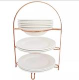Suporte Porta Pratos Organizador 3 Níveis Rose Gold - Arthi