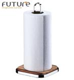 Suporte Porta Rolo Papel Toalha Cozinha Madeira Luxo Future