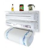 Suporte Porta Rolo Toalha Aluminio Filme Papel Cozinha 3 X 1