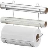 Suporte porta rolos triplo 3em1 papel aluminio, filme e toalha cromado para parede - Passerini
