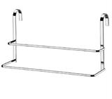 Suporte Porta toalha duplo para box banheiro 45 CM aço cromado 1612 - Future