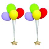 Suporte Varetas P/ 5 Bexigas Balão Imitam Gás Helio 2 Bases - Jkveras