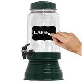 Suqueira De Vidro C/ Dispenser 3250ml Verde Esc+ Lousa e Giz - Alumiart