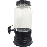 Suqueira de Vidro com Dispenser 3250ml - Preta - G.r.