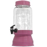 Suqueira de Vidro com Dispenser 3250ml - Rosa - G.r.