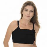 Sutiã Com Faixa Contensora Pós Cirurgico Prótese De Mama - 60106 Preto - New form