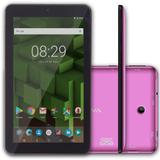 Tablet Bravva Quad Plus 8GB, Tela 7", 3G, Android 7.1, Processador Quad Core 1.2GHz, Rosa