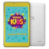 Tablet DL Kids C10 - Tela 7" Quad Core 8GB/1GB Android - Branco capa de silicone Bumper