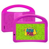 Tablet DL Kids Plus 7" 1GB/8GB WiFi - Preto - C/ Capa com alca e suporte rosa TX398PCR