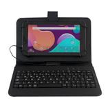 Tablet DL Office Tab Plus QuadCore 7”8GB/1GB WiFi Android, Branco e Capa protetora c/ teclado preto