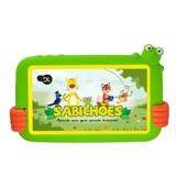 Tablet DL TX386BVD Sabichoes Branco com Capa de Sapo Verde Tela 7 8GB Wi-fi Android