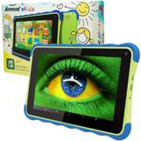 Tablet Infantil Kids Amvox Tela 7 8GB Quad Core Android 4.4 Wifi 3G Educativo ATB 441K Verde Azul