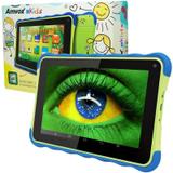 Tablet Infantil Kids Amvox Tela 7 8GB Quad Core Android 4.4 Wifi 3G Educativo ATB 441K Verde Azul