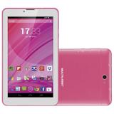 Tablet M7, Dual Chip, Rosa, Tela 7", 3G+WiFi, Android 4.4, 2MP, 8GB - Multilaser