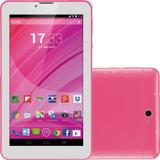 Tablet Multilaser M7 - 3G Quad Core Dual Chip Câmera Wi-Fi Tela de 7, 8GB - NB225 - Rosa