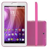 Tablet Multilaser M7 NB164 Android 4.4 8GB 3G WiFi Rosa Dual