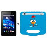 Tablet Multilaser M7s Tela 7 Android 4.4 Quad Core + Capa Galinha Pintadinha Emborrachada