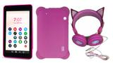 Tablet Rosa Android 8 WIFI com Capa Emborrachada e Headphone - Everex