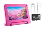 Tablet Rosa Kid Pad Go Capa Emborrachada Cartão 32GB Fone - Multilaser