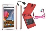 Tablet Rosa M7 3G Plus Capa com Teclado Cabo OTG Fone - Multilaser