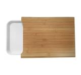 Tabua De Carne Churrasco Bamboo Com Bandeja Gaveta 36x27 - Re