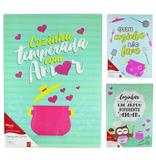 Tabua de corte de vidro retangular cozinha love sortidos 35x25cm - Wincy
