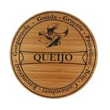 Tábua para Queijo de Bambu Redonda Giratória - A/CASA - Acasa