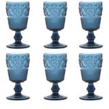 Taça Água Deco Azul Vidro 6PÇS 300ML - 30915 - La rochere
