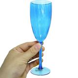 Taça Azul Cristal Champanhe Cristal 220Ml Jogo Com 05 - Dubemfest