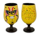 Taça Bojuda Diverticon Carnaval 450ml Mondoceram 18cmx10cmx10cm Amarelo