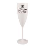 Taça Champagne Personalizada Casamento Coroa Team Bride - Aluá festas