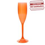 Taça Champanhe Durável Laranja Neon 150ml 60 unidades Bezavel - Festabox