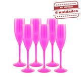 Taça Champanhe Durável Rosa Neon 150ml 6 unidades Bezavel - Festabox
