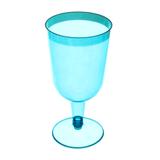 Taça de Acrílico Descartável de Luxo para Vinho de Linha Color Blue Decorplastic com 4 un