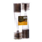 Taça de Acrílico para Champanhe Descartável de Luxo de 200ml com 12 Unidades Silver Plastic