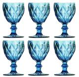Taça de Água Diamante Azul 260ML Kit com 6 - Class home